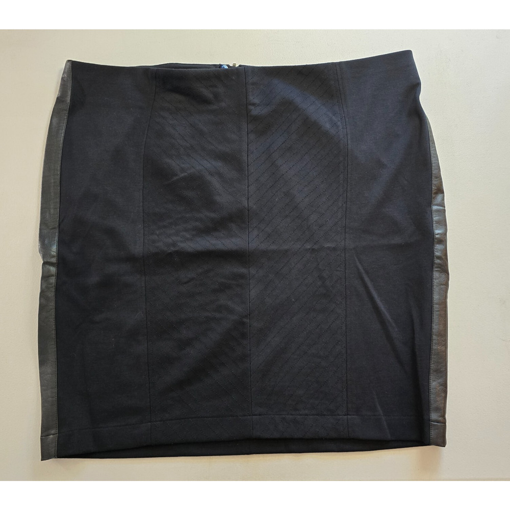 Lane Bryant Pencil Skirt Women's 24 Black Bodycon Knee Button Zip Close Stretch